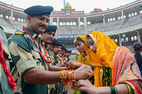 Rakshabandhan festival at the India-Pakistan Attari-Wagah Border post